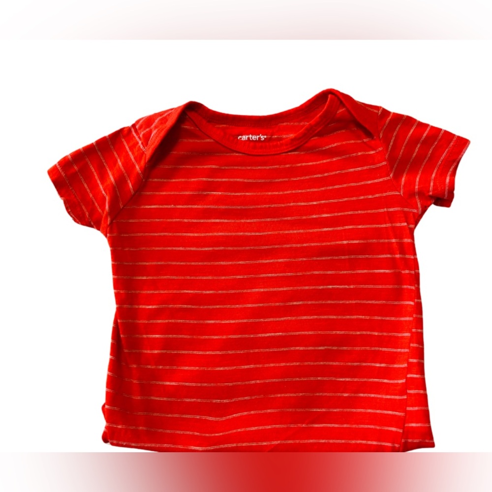 Orange striped onesie